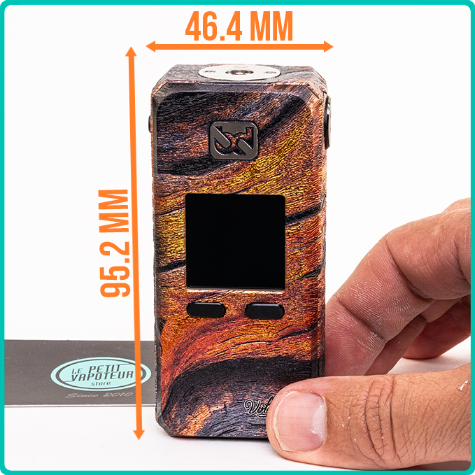 Dimensions de la Box Rayden 220 Volcano Pahoehoe Rare Edition BD Vape